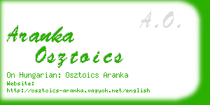 aranka osztoics business card